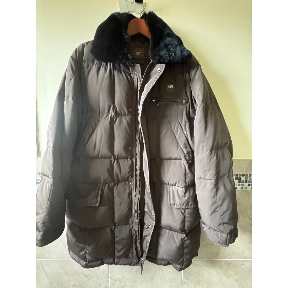 Piero Guidi "lineabold" brown quilted puffer men's coat SZ XXL Made in Italy EUC